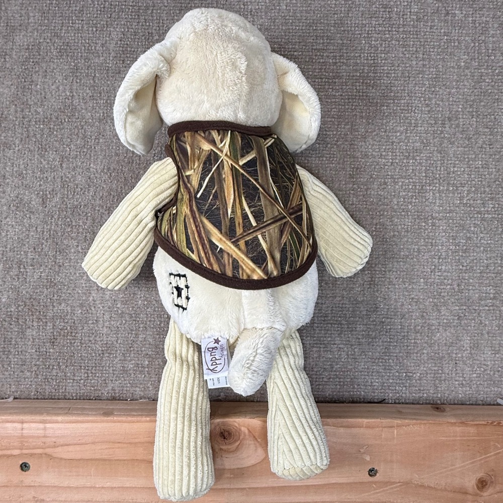 Scentsy Buddy Luke the Labrador Retriever Cream Corduroy Plush Camo Vest Dog - Picture 3 of 11